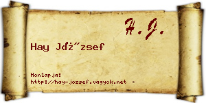 Hay József névjegykártya