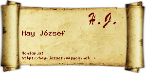 Hay József névjegykártya